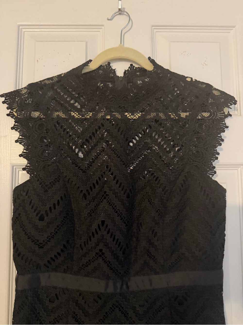 Bardot Black Lace High-Neck Sleeveless Dress
